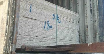 株洲 芝麻白花岗岩石材3.0公分光面毛板装柜出货