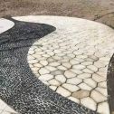株洲 黄金麻冰裂纹地铺石工地铺装案例