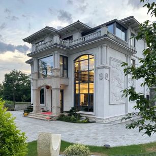 株洲 白麻花岗岩私人别墅干挂石材豪华定制