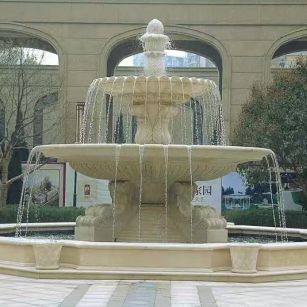 株洲 黄金麻花岗岩异型加工——户外庭院石雕流水喷泉