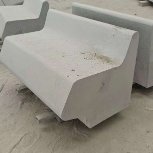 株洲 芝麻白花岗岩异形坐凳，石凳