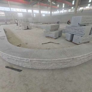 株洲 芝麻白异形坐凳，自然面光面弧形加工