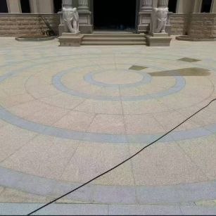 株洲 黄金麻芝麻灰花岗岩石材地铺拼接效果