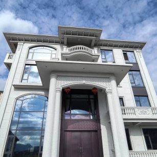 株洲白麻别墅外墙干挂石材效果示例