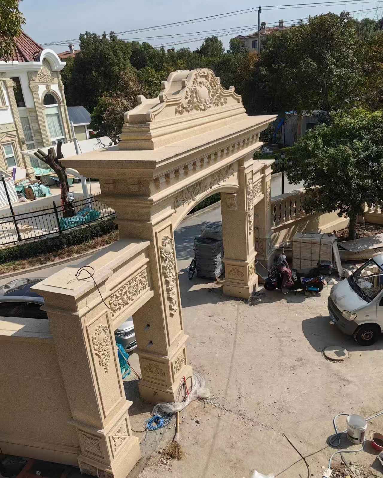 株洲 黄金麻荔枝面花岗岩别墅门楼