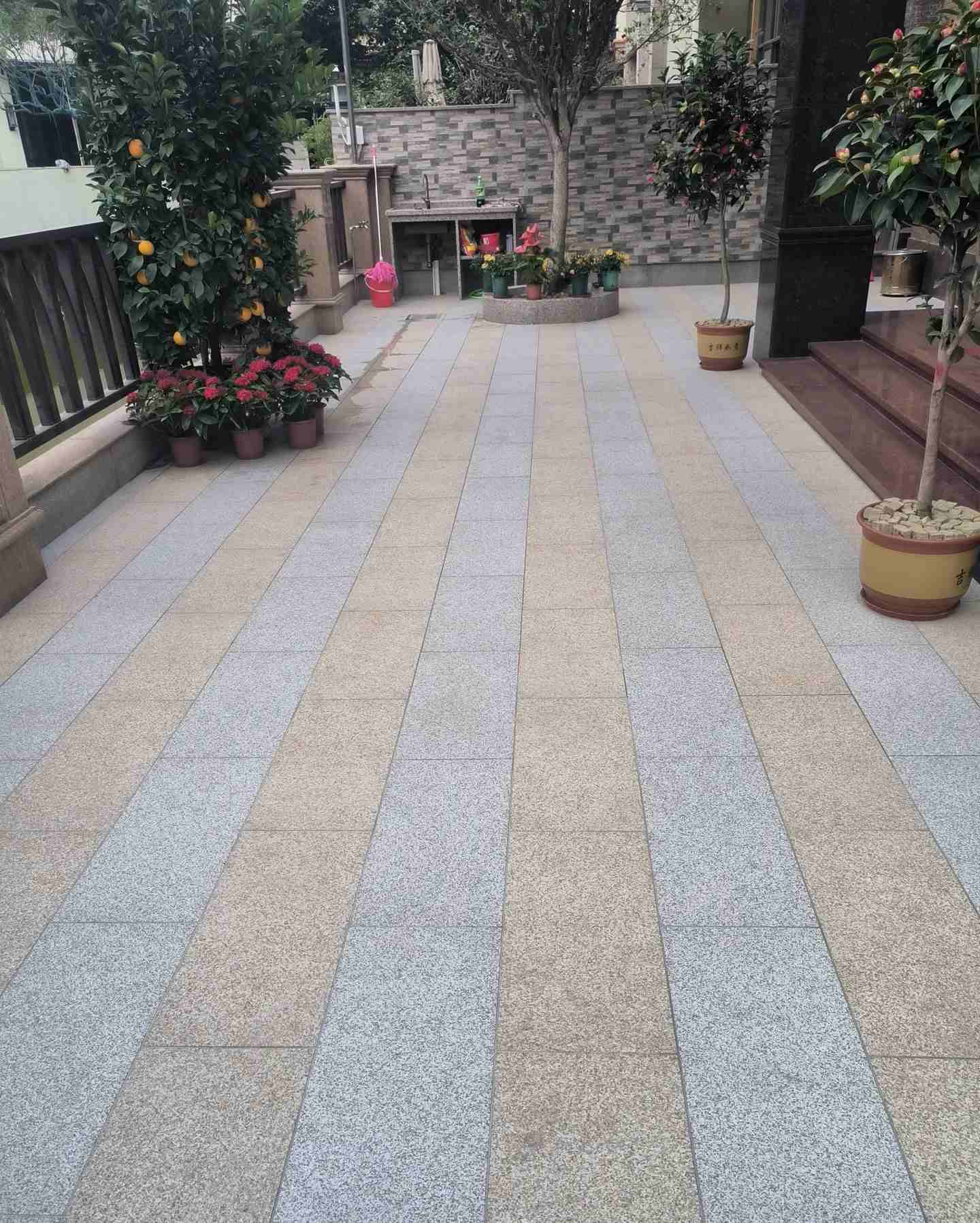 株洲 黄金麻白麻荔枝面庭院铺装展示