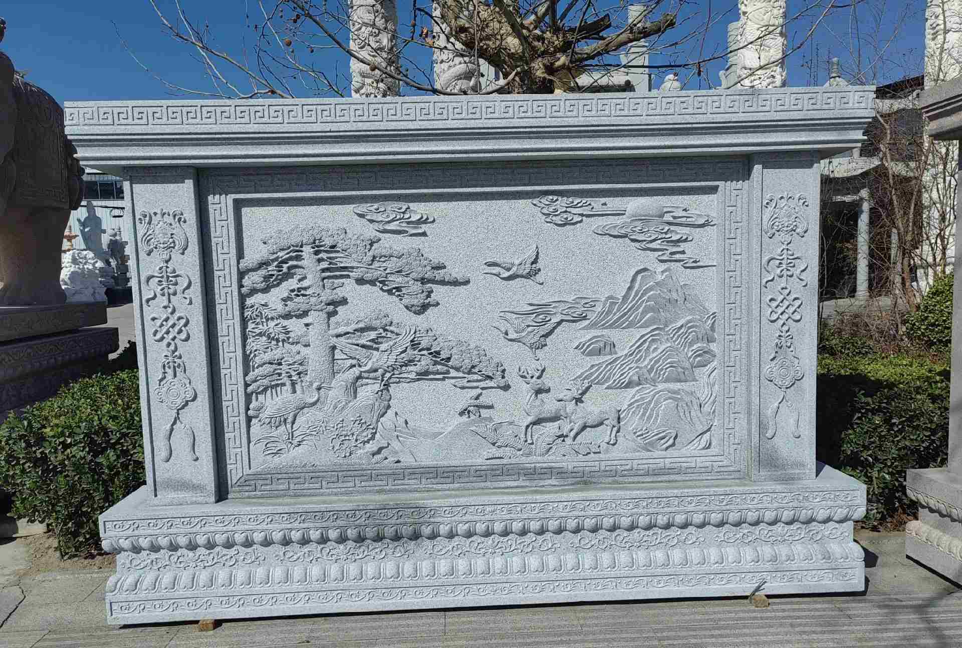 株洲 芝麻白大型照壁，屏风，影壁